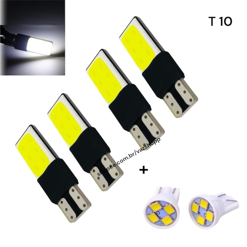 Kit Lâmpada LED T10 6500K Xenon - Brilho Intenso e Durabilidade