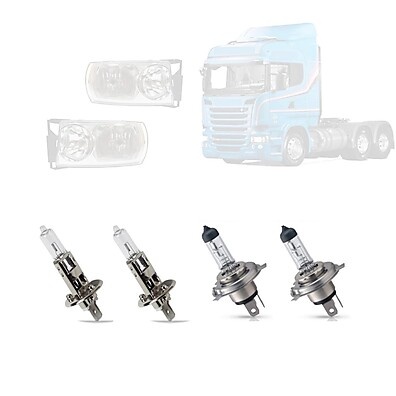 Kit Lâmpadas H1 H7 para Scania Serie 5: Alta Qualidade e Durabilidade