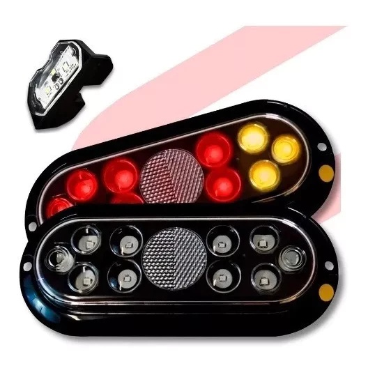 Kit Lanterna LED + Placa Carretinha Reboque Jet-Ski 12V Homologada