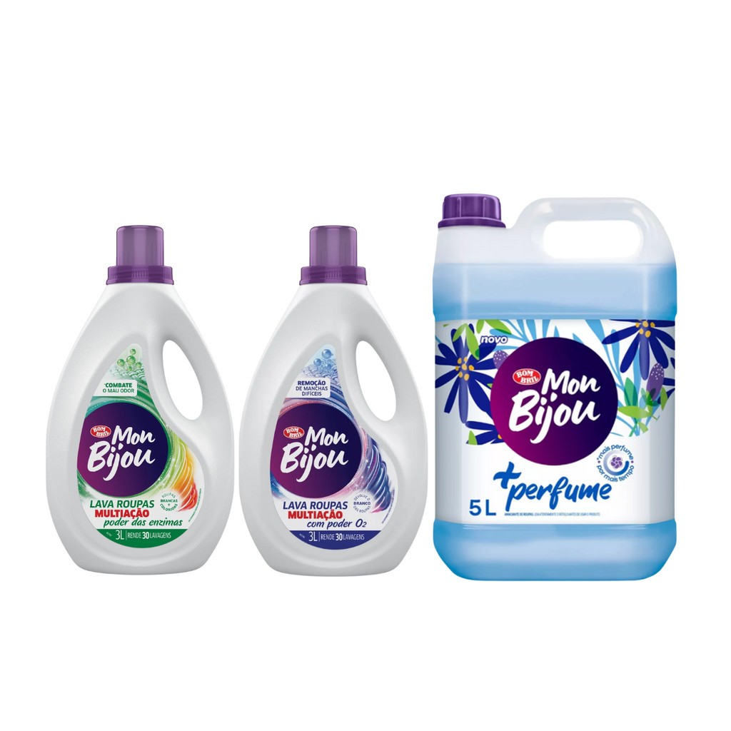 Kit Lava Roupa + Amaciante Mon Bijou: Limpeza e Perfume!