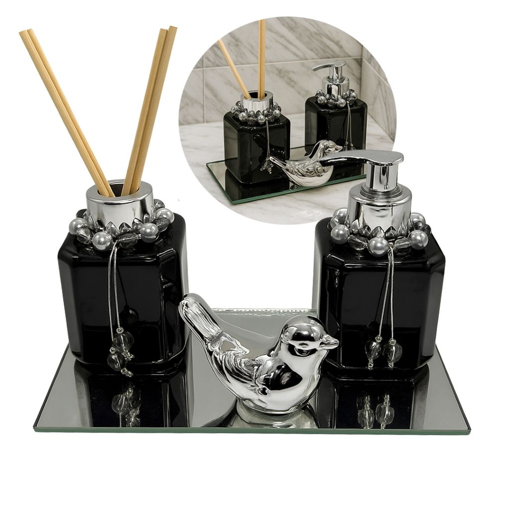 Kit Lavabo BIRD LUXO Cubo BLACK: Elegância e Funcionalidade em 1