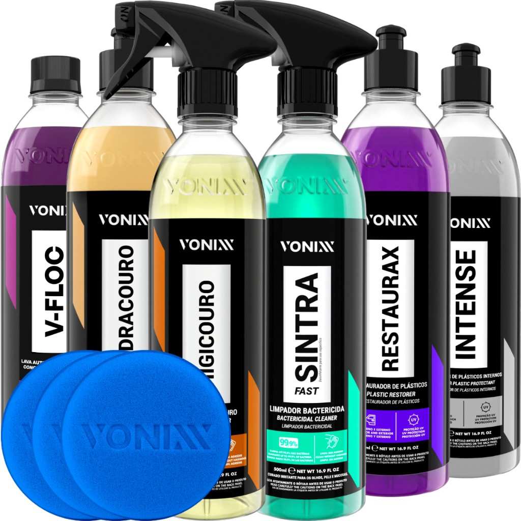 Kit Lavagem Automotiva Completo: Vonixx + Aplicadores