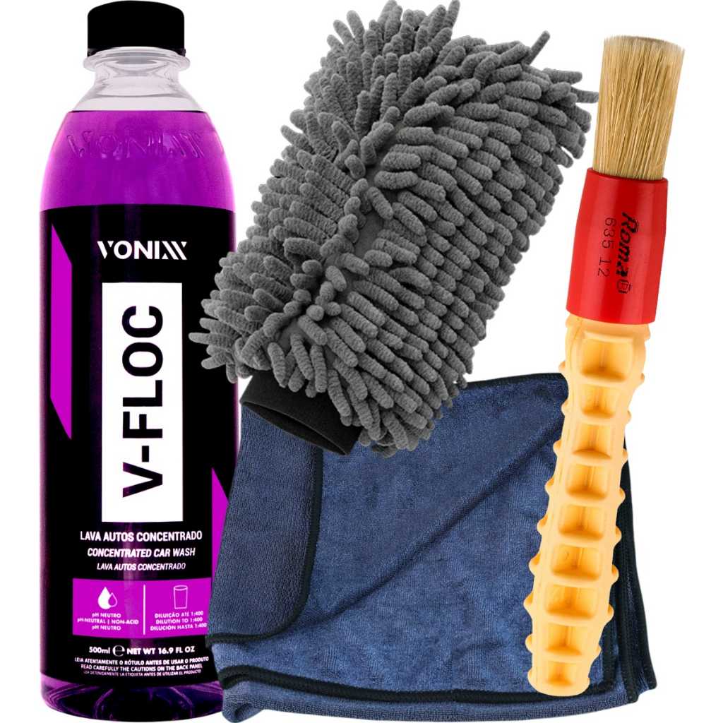 Kit Lavagem Automotiva Vonixx: V-Floc + Secagem