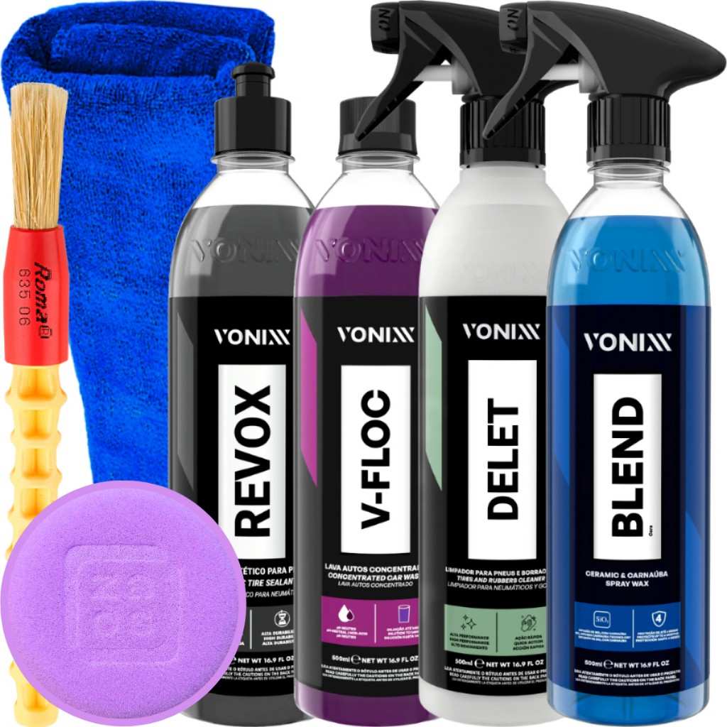 Kit Lavagem Pneus Vonixx: Preto Intenso e Proteção!