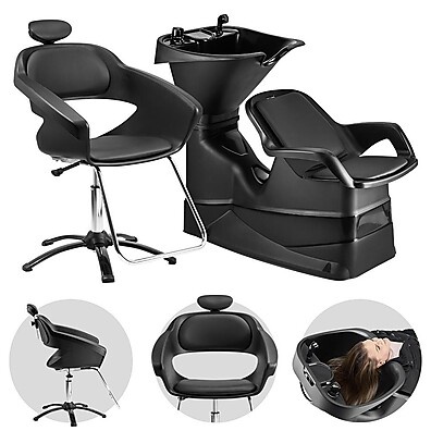 Kit Lavatório Champ + Cadeira Primma Preto – Conforto e Qualidade para Seu Salão