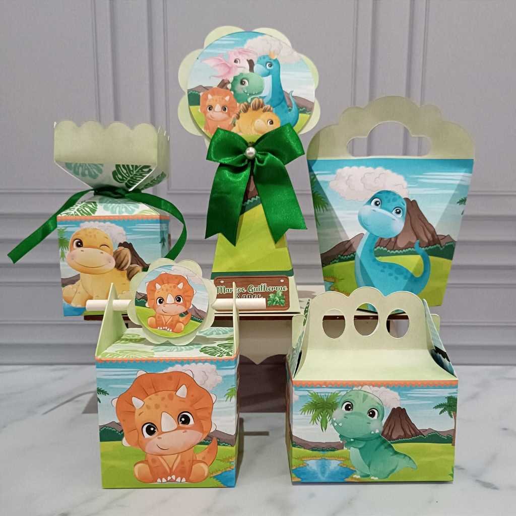 Kit Lembrancinha Personalizado Dinossauro – Fácil de Montar e Único!
