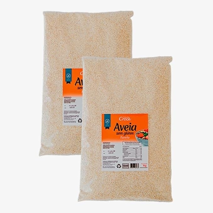 Kit 2X: Farelo de Aveia Sem Glúten Leve Croc 1kg