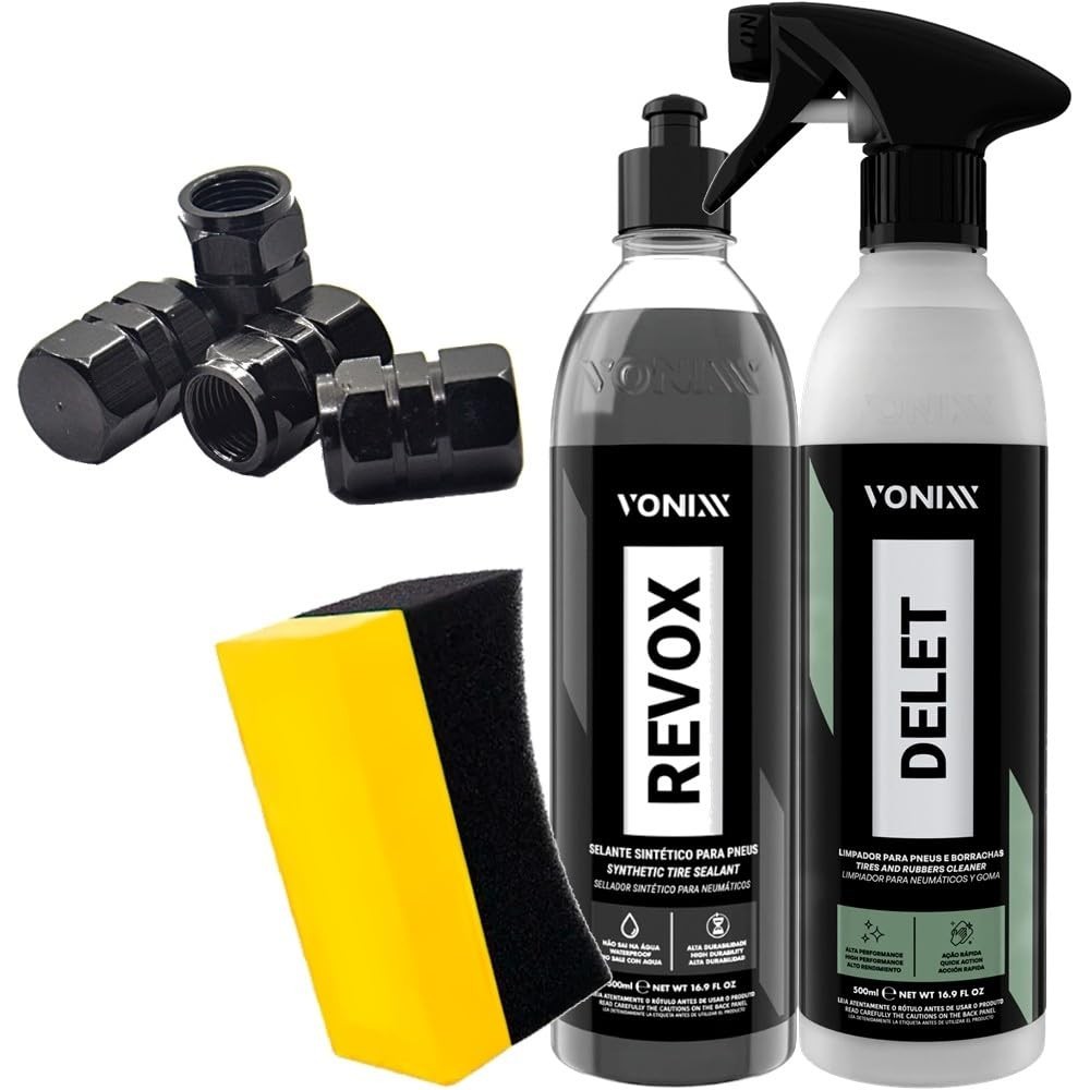 Kit Completo Vonixx: Revox Selante + Delet Limpador de Pneus e Acessórios