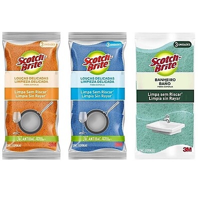 Kit Limpeza Completo: 9 Esponjas Scotch-Brite 3M