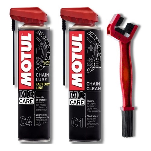 Kit Limpeza e Lubrificação Corrente Motul C1 + C4