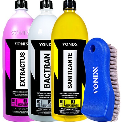 Kit Limpeza Estofados Vonixx: Bactran + Extractus + Mais!