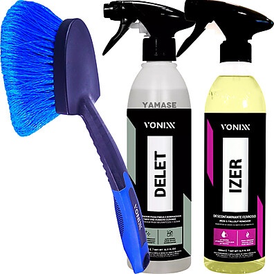 Kit Limpeza Rodas e Pneus Vonixx: Delet + Izer + Escova
