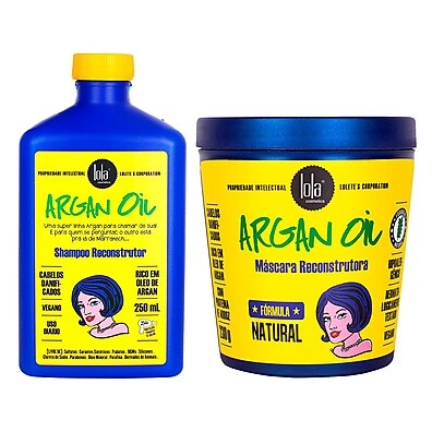 Kit Lola Cosmétics Argan Oil: Shampoo e Máscara de Reconstrução
