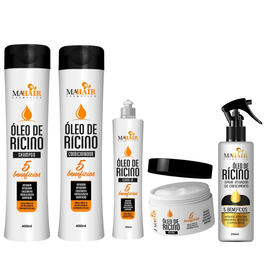 Kit Mahair Óleo de Rícino: Crescimento Capilar Completo