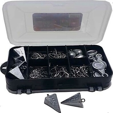 Kit Maleta de Pesca Completo com Anzóis e Chumbos