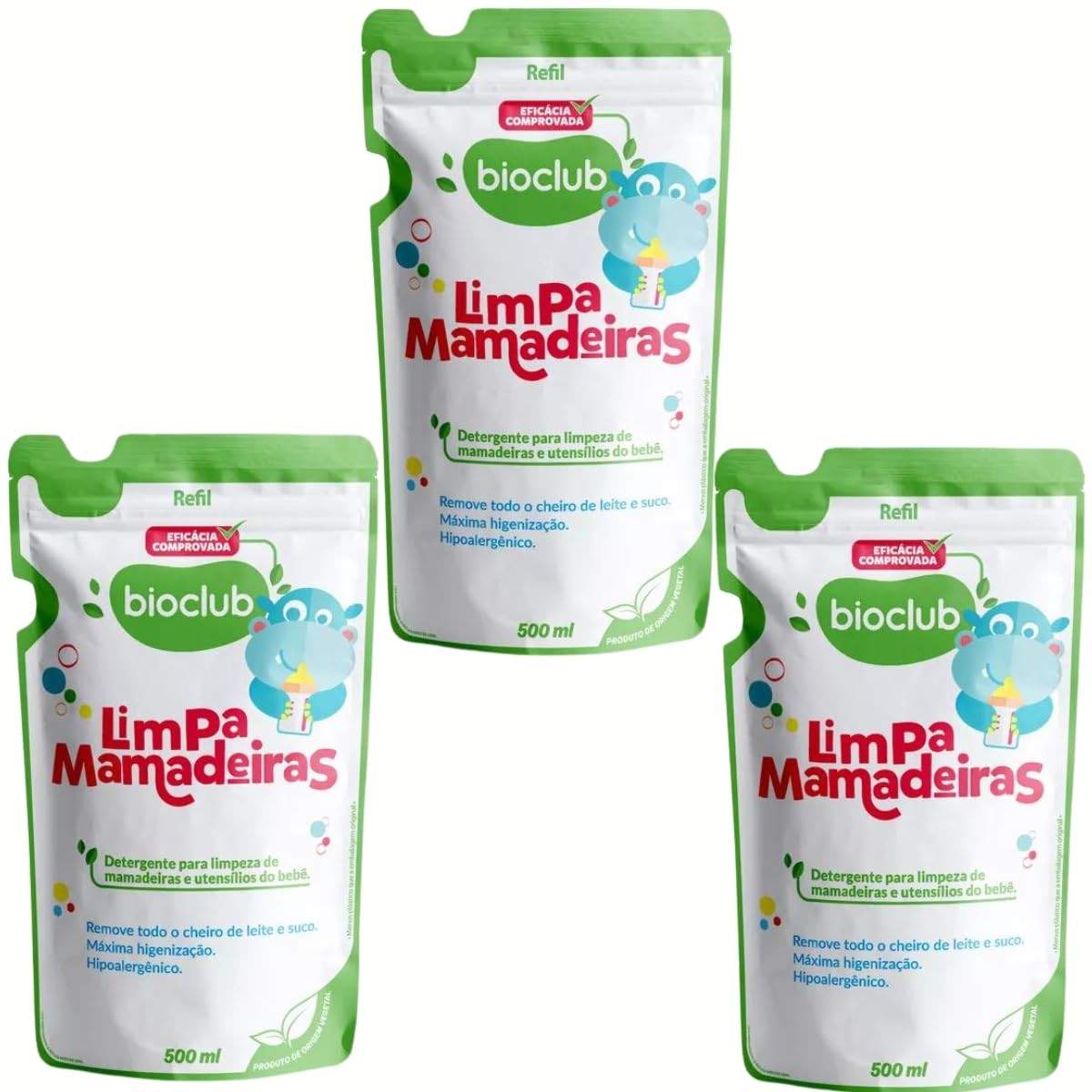 Kit 3 Detergentes Limpa Mamadeiras Bioclub® - Fórmula Natural 1,5L