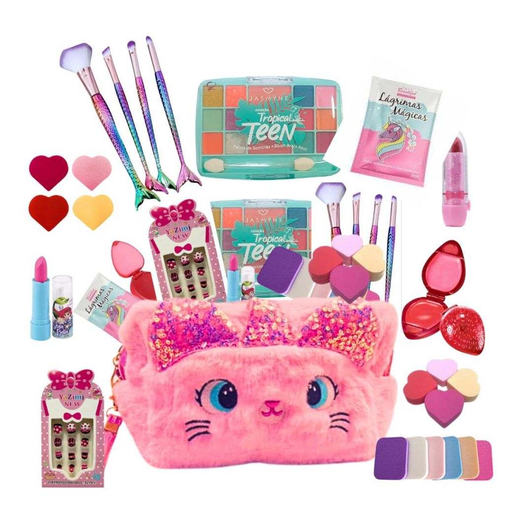 Kit Maquiagem Infantil Gatinho Completo