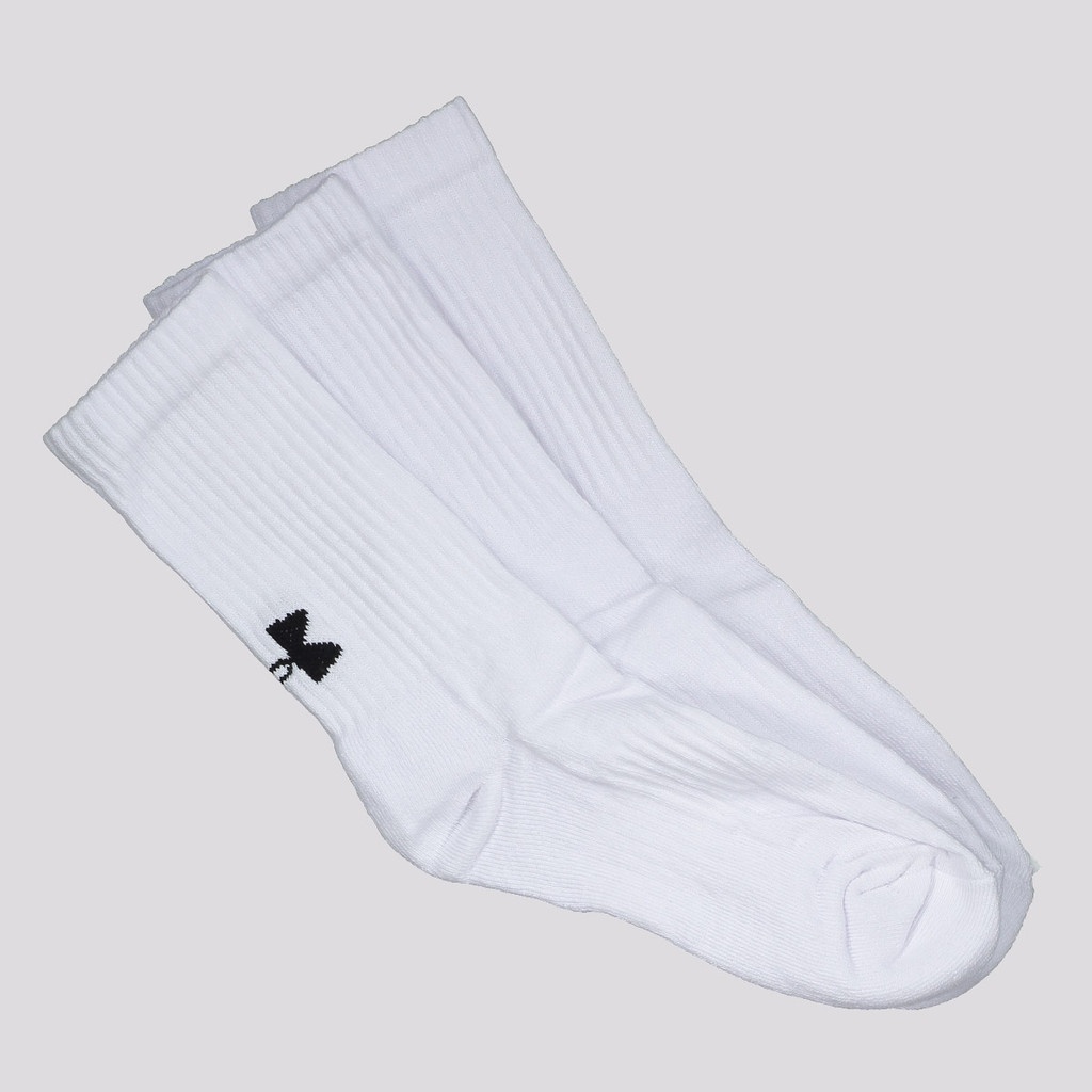 Kit Meia Under Armour Tripack Core Crew 3 Pares Branca – Conforto e Estilo para Todos os Dias