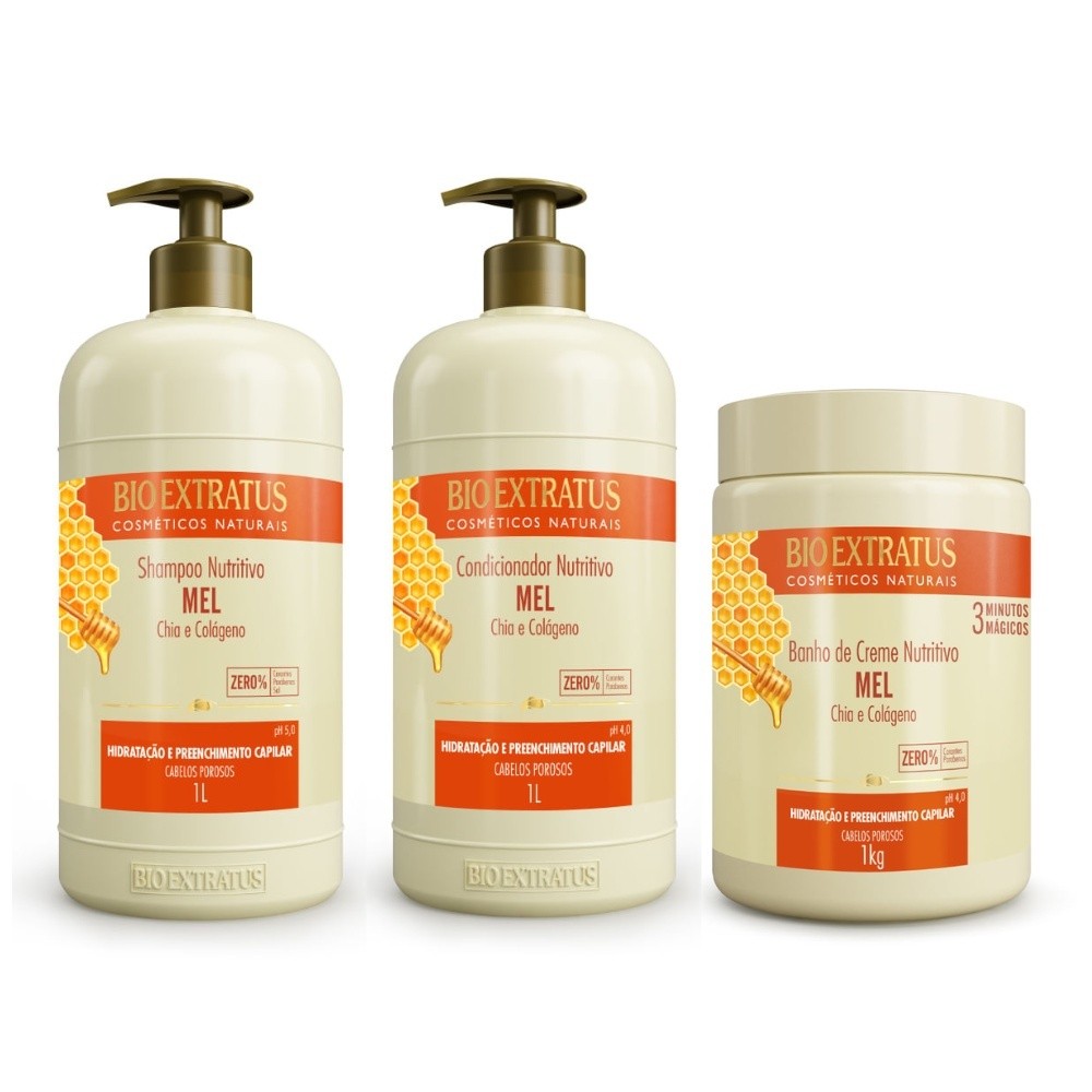 Kit Mel Nutritivo Bio Extratus: Hidratação Profunda em 3 Produtos