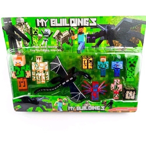 Kit Minecraft 10 Peças: Personagens e Aventuras em Miniatura