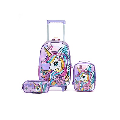 Kit Mochila com Rodinhas, Lancheira e Estojo – Perfeito para Escola