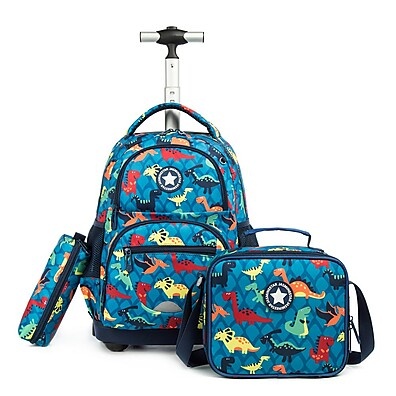 Kit Mochila Escolar Infantil de Rodinhas + Estojo Impermeável