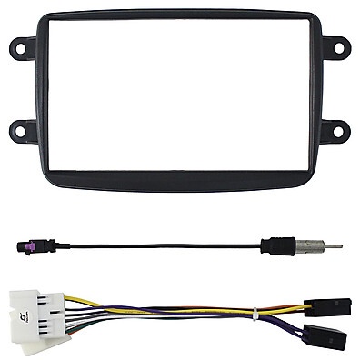 Kit Moldura Painel 2 Din para Duster, Logan e Kwid 2011-2015