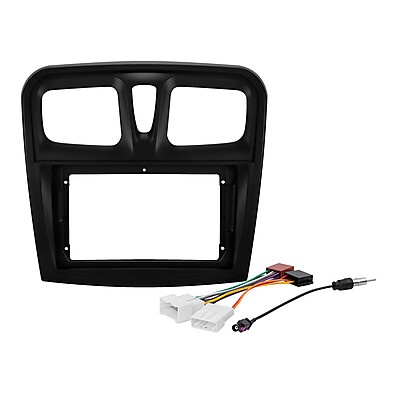 Kit Moldura Painel 9" Sandero Logan 2015-2018 com Chicote e Antena