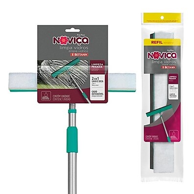Kit Mop Limpa Vidros Noviça: 2 em 1 para Limpeza Perfeita