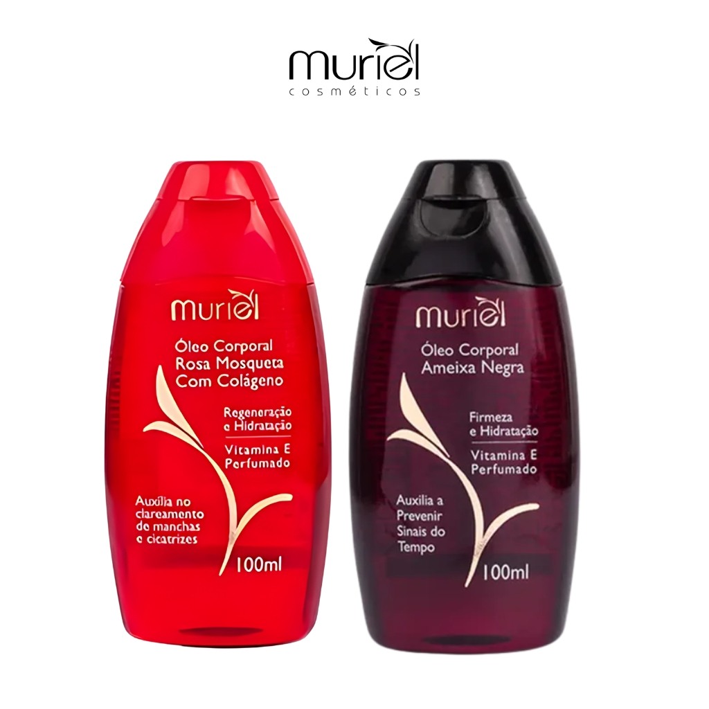 Kit Muriel Óleo Corporal Rosa Mosqueta + Ameixa Negra: Hidratação e Regeneração em 1