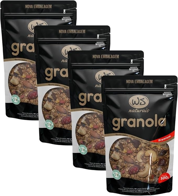 Kit 4 Granola Premium Ws Naturais 500g