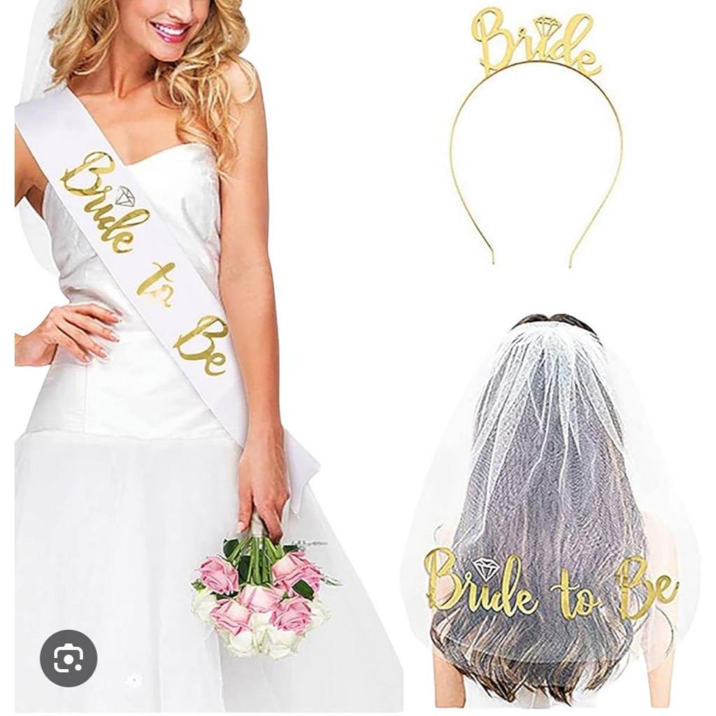Kit Noiva Completo: Véu, Faixa e Tiara para Despedida de Solteira