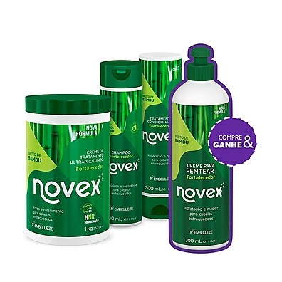 Kit Novex Broto de Bambu: Cabelos Fortes e Brilhantes em 1 Passo