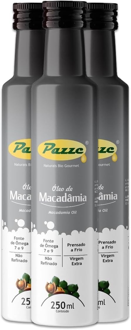 Kit 3 Óleo de Macadâmia Extra Virgem Pazze 250ml