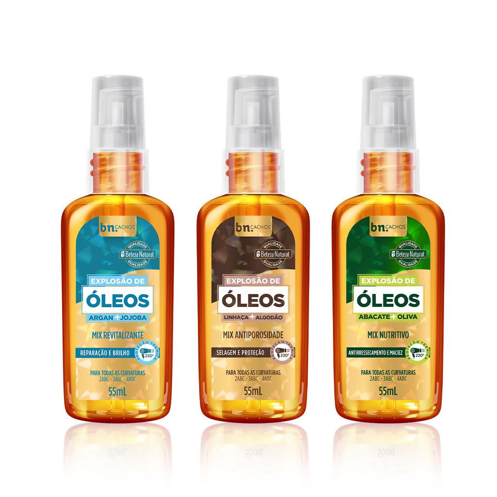Kit Óleo Capilar Explosão de Óleos Beleza Natural: 3 Unidades Poderosas para Cabelos Saudáveis