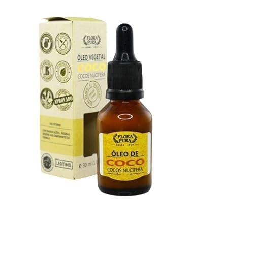 Kit 4 Óleo Vegetal de Coco Nucifera 30ml, Extraído a Frio flora pura
