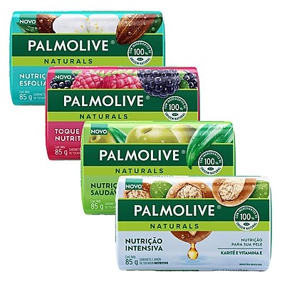 Kit Palmolive Naturals: 4 Sabonetes com Aloe Vera e Óleo de Oliva