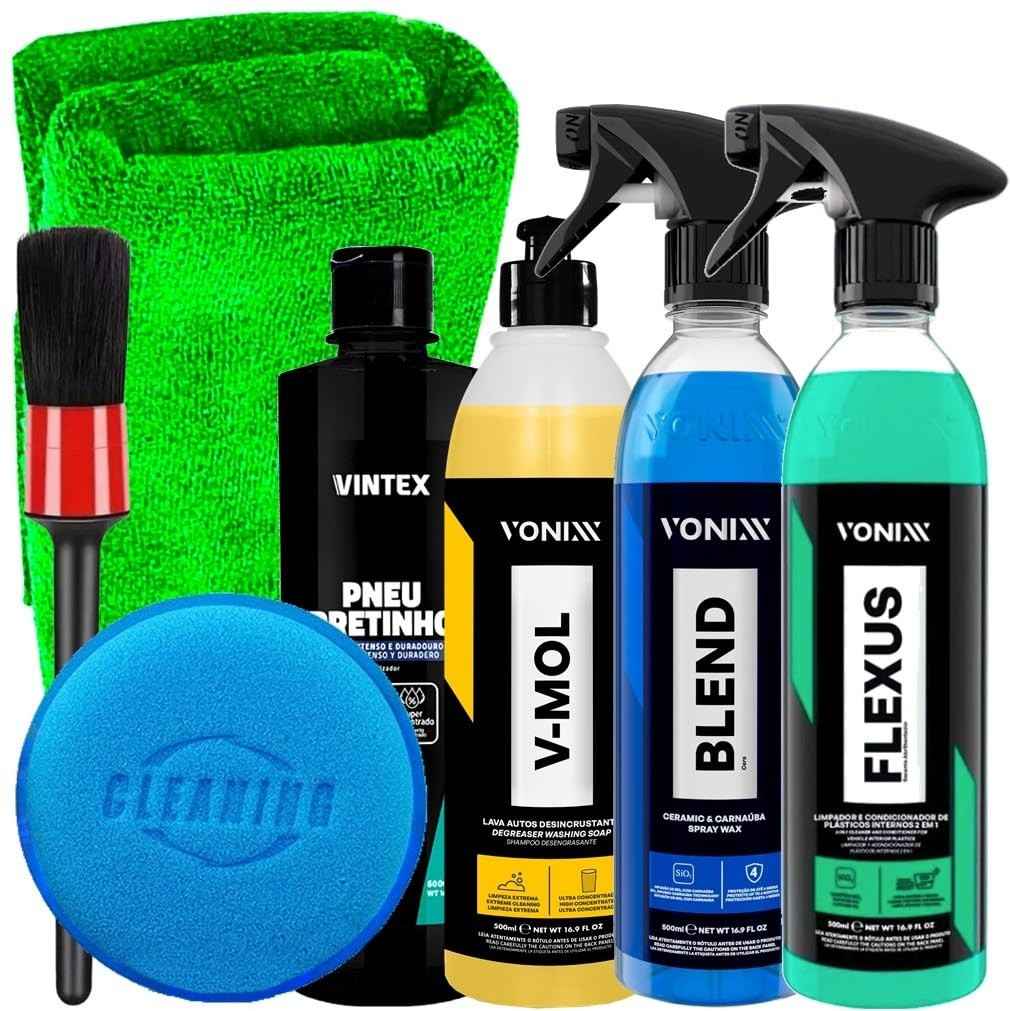 Kit Completo Vonixx & Vintex: Limpeza Profissional e Brilho Impecável para Seu Carro