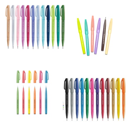 Kit Pentel Brush Pen Sign: 36 Cores para Criar Obras de Arte