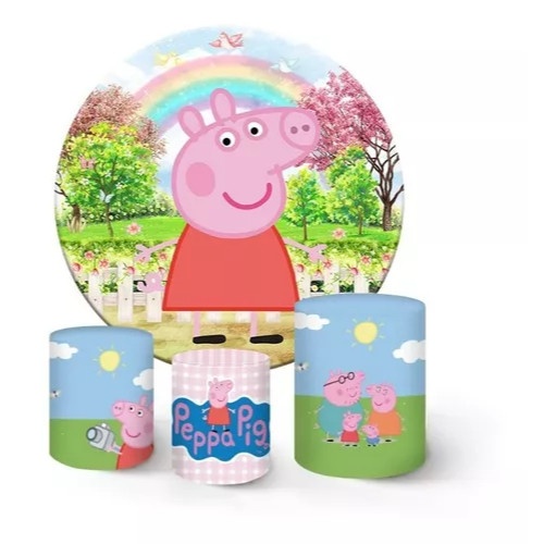 Kit Peppa Pig: Capas Sublimadas para Painel e Cilindros