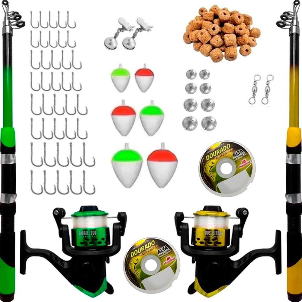 Kit Pesca Completo: 2 Varas + 2 Molinetes