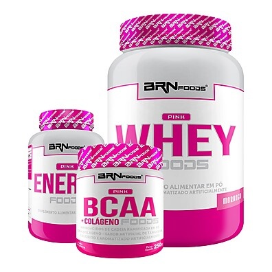 Kit Pink BRN Foods: Whey, Energy & BCAA