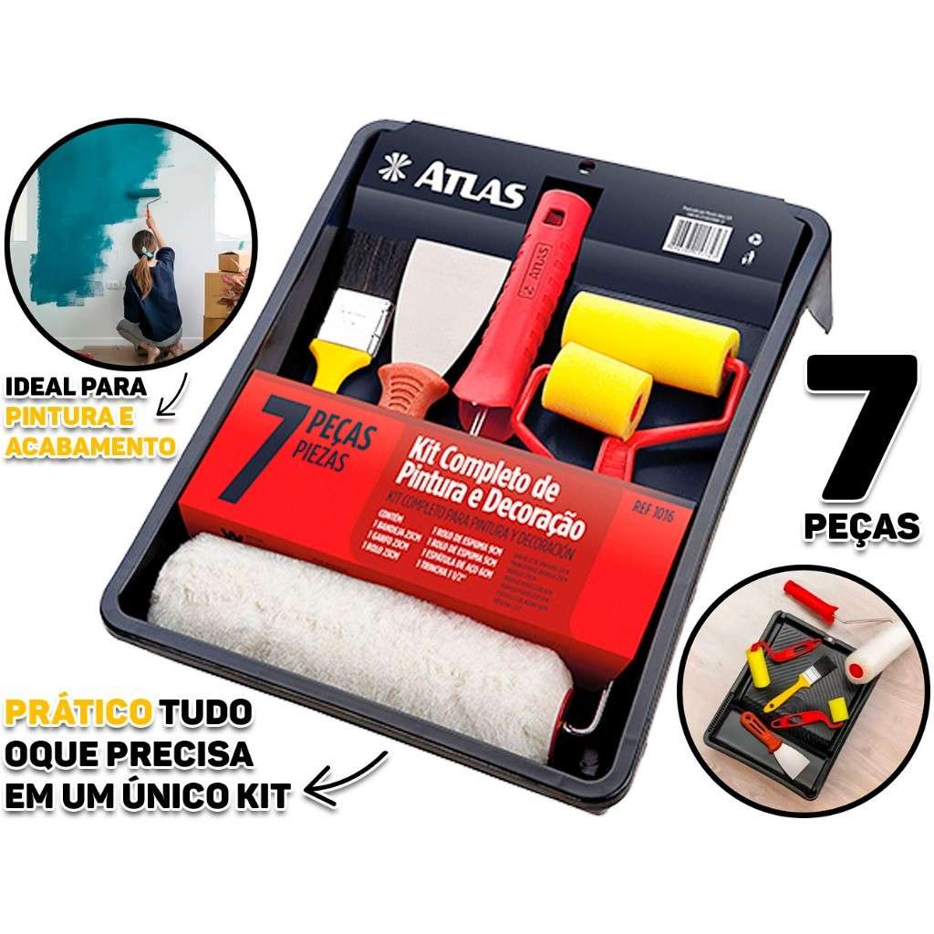 Kit Pintura Atlas: 7 Peças para um Acabamento Impecável