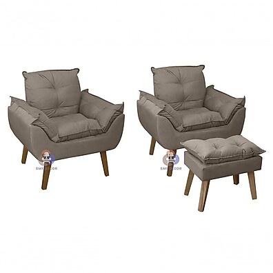 Kit Poltrona Opala + Puff: Conforto e Estilo!