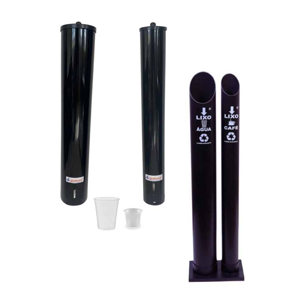 Kit Porta Copo + Lixeira PVC: Praticidade e Higiene
