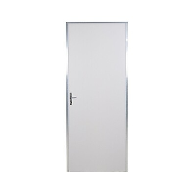 Kit Porta de Madeira Branca 212x65cm com Batente de Alumínio