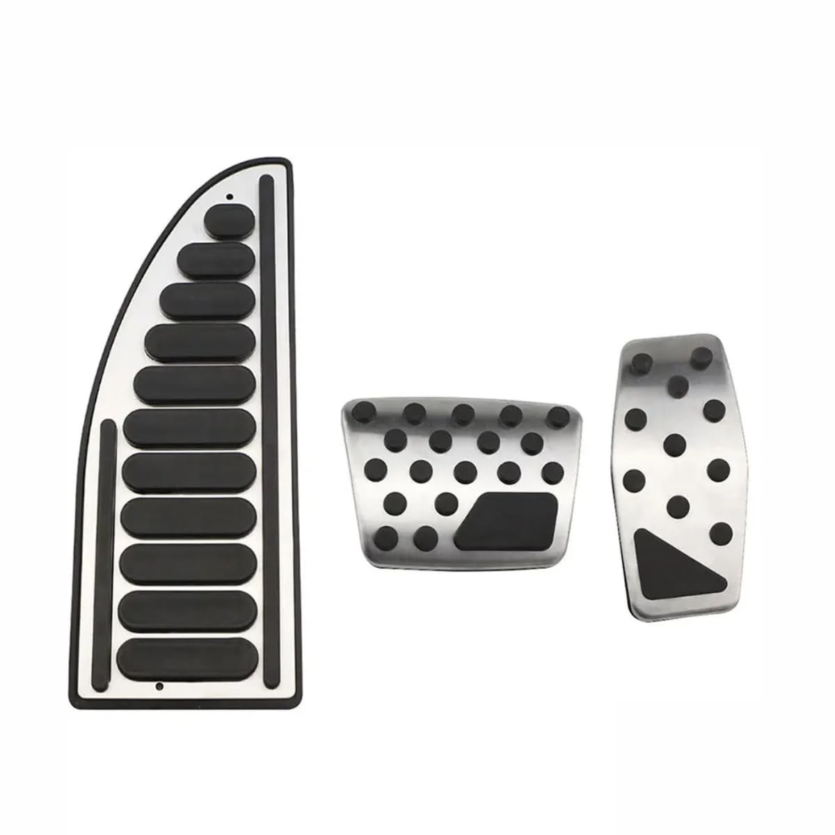 Kit Pedaleira Antiderrapante e Descanso de Pé para Jeep Renegade e Compass (Automático) - Preto e Prata