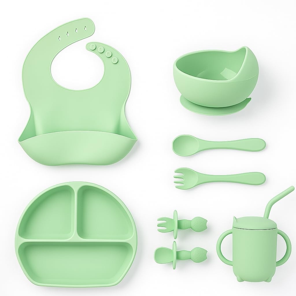 Kit 6 Peças Alimentação Infantil em Silicone - Seguro, Prático e Ideal para Introdução Alimentar