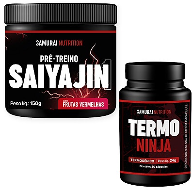 Kit Pré-Treino Saiyajin + Termogênico Ninja - Potência Máxima nos Treinos