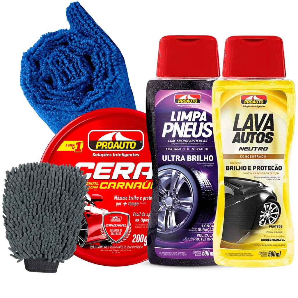Kit Proauto: Brilho Impecável Carro e Pneu!